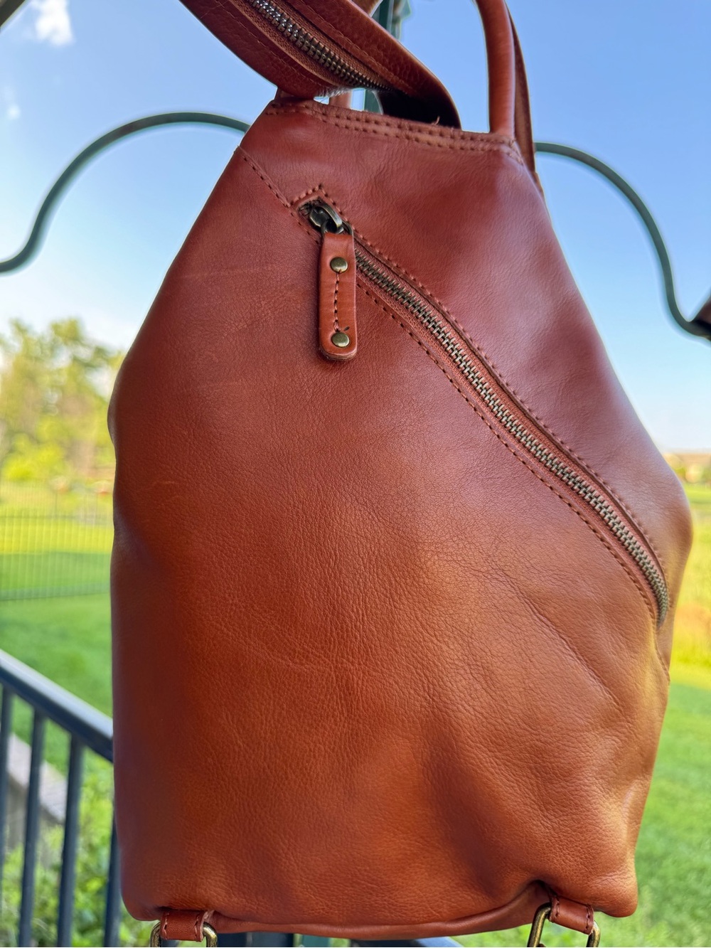 Leather Convertible Backpack Sling Bag